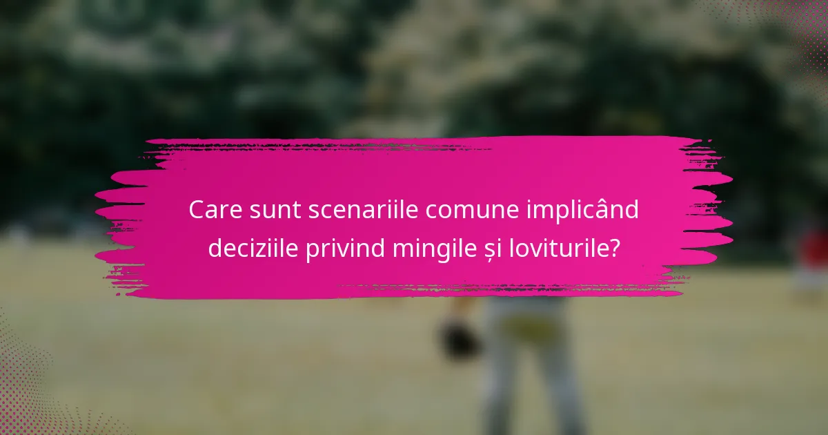 Care sunt scenariile comune implicând deciziile privind mingile și loviturile?
