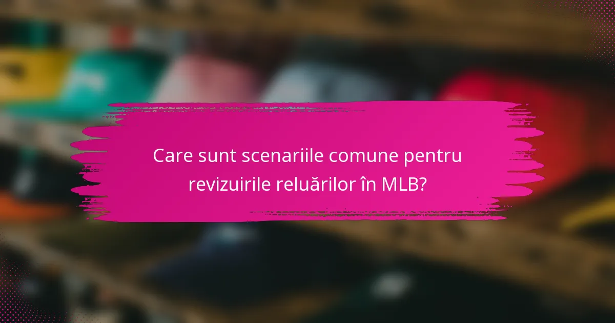Care sunt scenariile comune pentru revizuirile reluărilor în MLB?