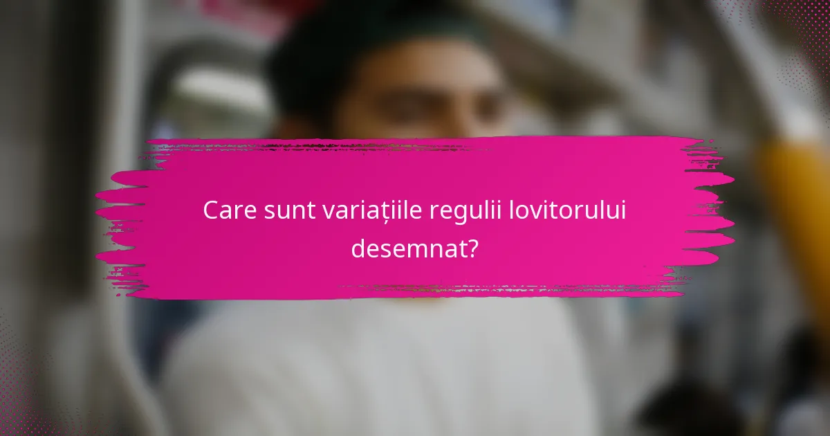 Care sunt variațiile regulii lovitorului desemnat?