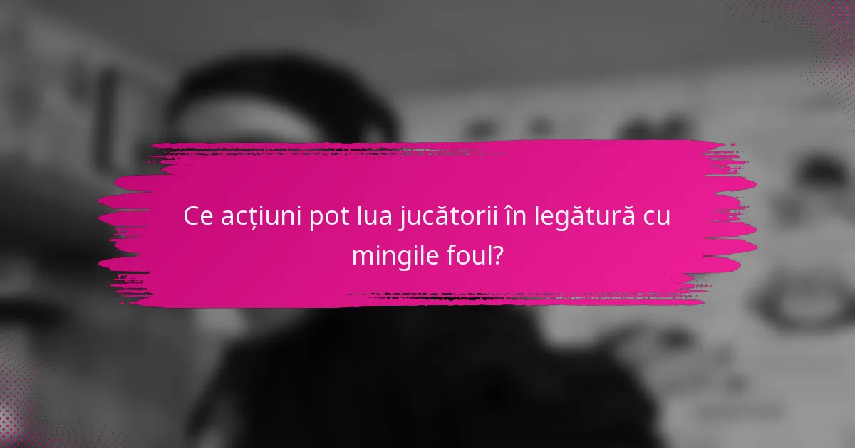 Ce acțiuni pot lua jucătorii în legătură cu mingile foul?