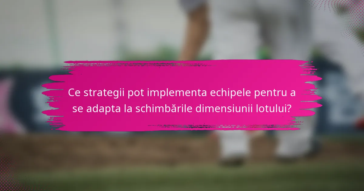 Ce strategii pot implementa echipele pentru a se adapta la schimbările dimensiunii lotului?