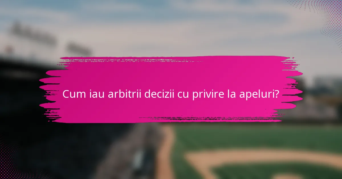 Cum iau arbitrii decizii cu privire la apeluri?