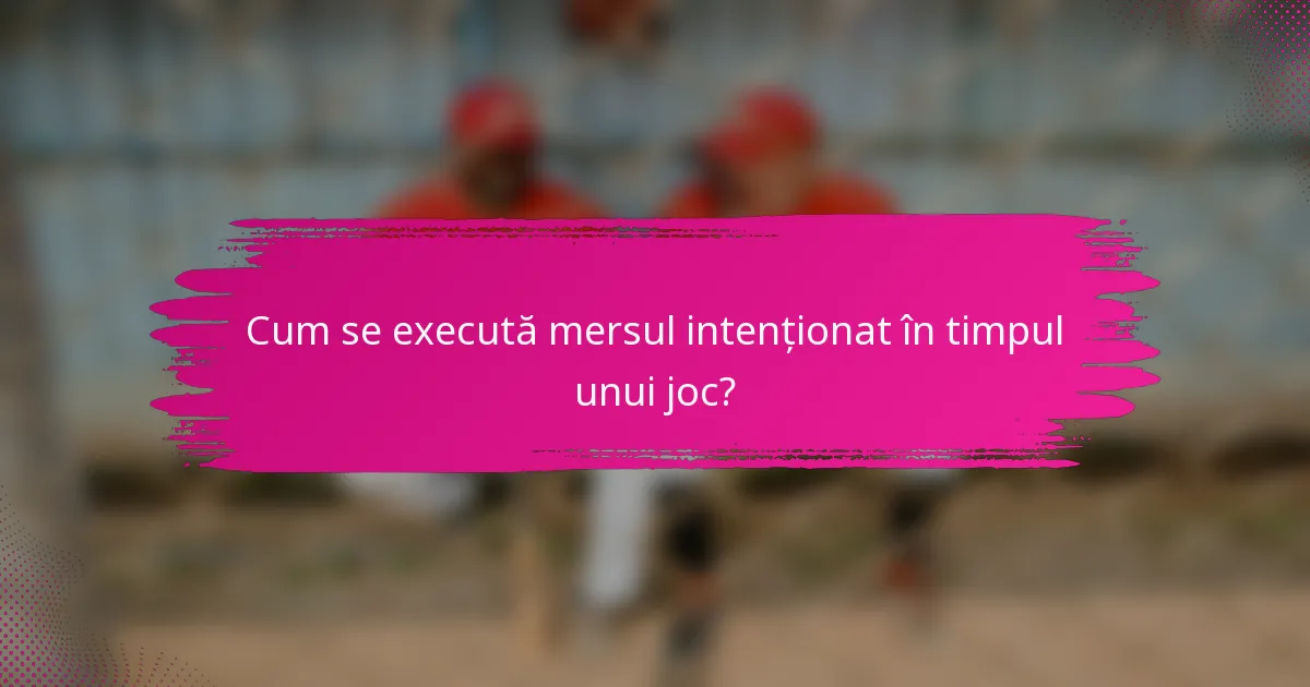 Cum se execută mersul intenționat în timpul unui joc?